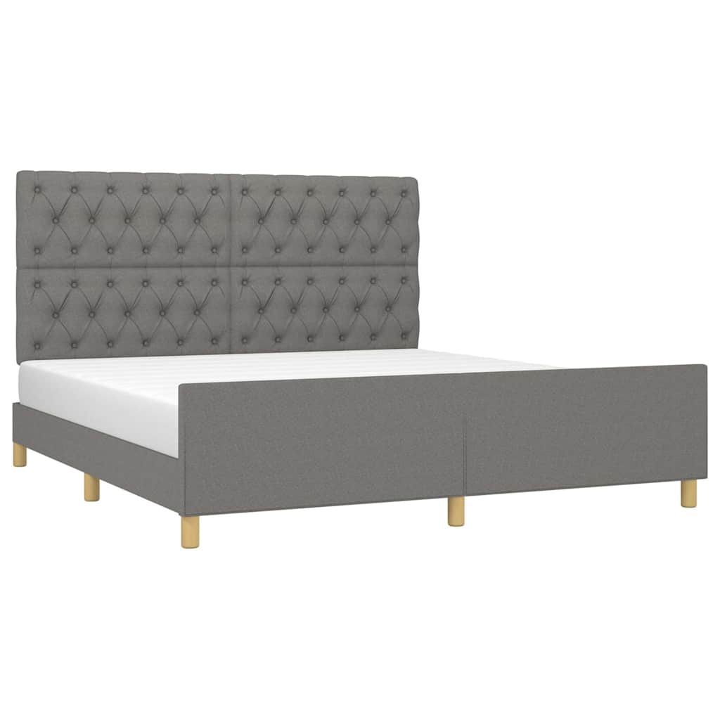 Giroletto senza Materasso Grigio Scuro 160x200 cm Tessuto