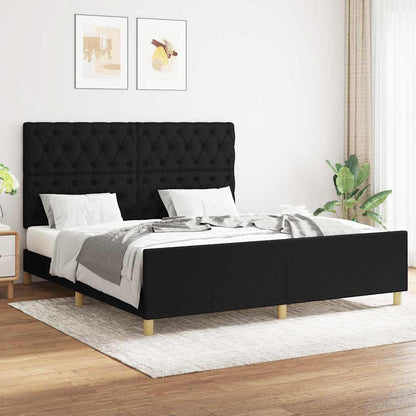 Giroletto senza Materasso Nero 160x200 cm in Tessuto