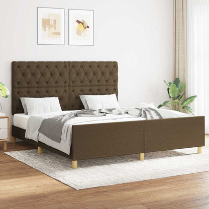 Giroletto senza Materasso Marrone Scuro 160x200 cm Tessuto
