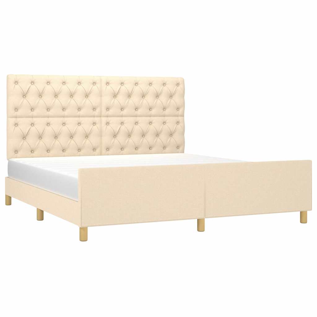 Giroletto senza Materasso Crema 160x200 cm in Tessuto