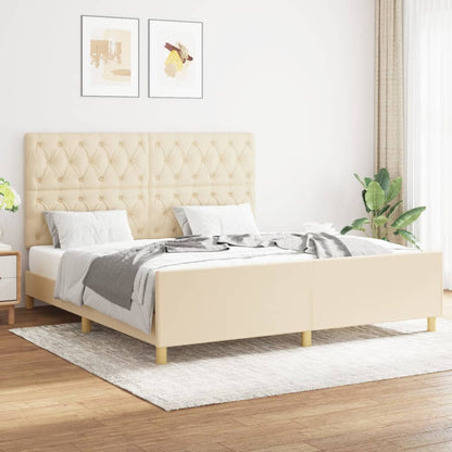 Giroletto senza Materasso Crema 160x200 cm in Tessuto | homemem39