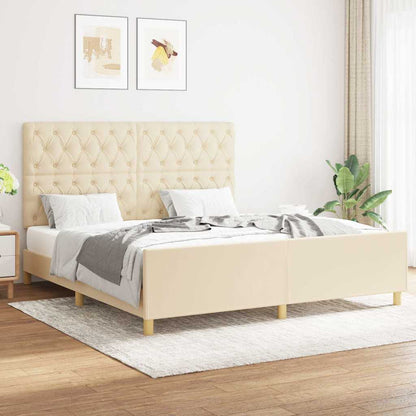 Giroletto senza Materasso Crema 160x200 cm in Tessuto