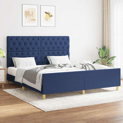Giroletto senza Materasso Blu 160x200 cm in Tessuto