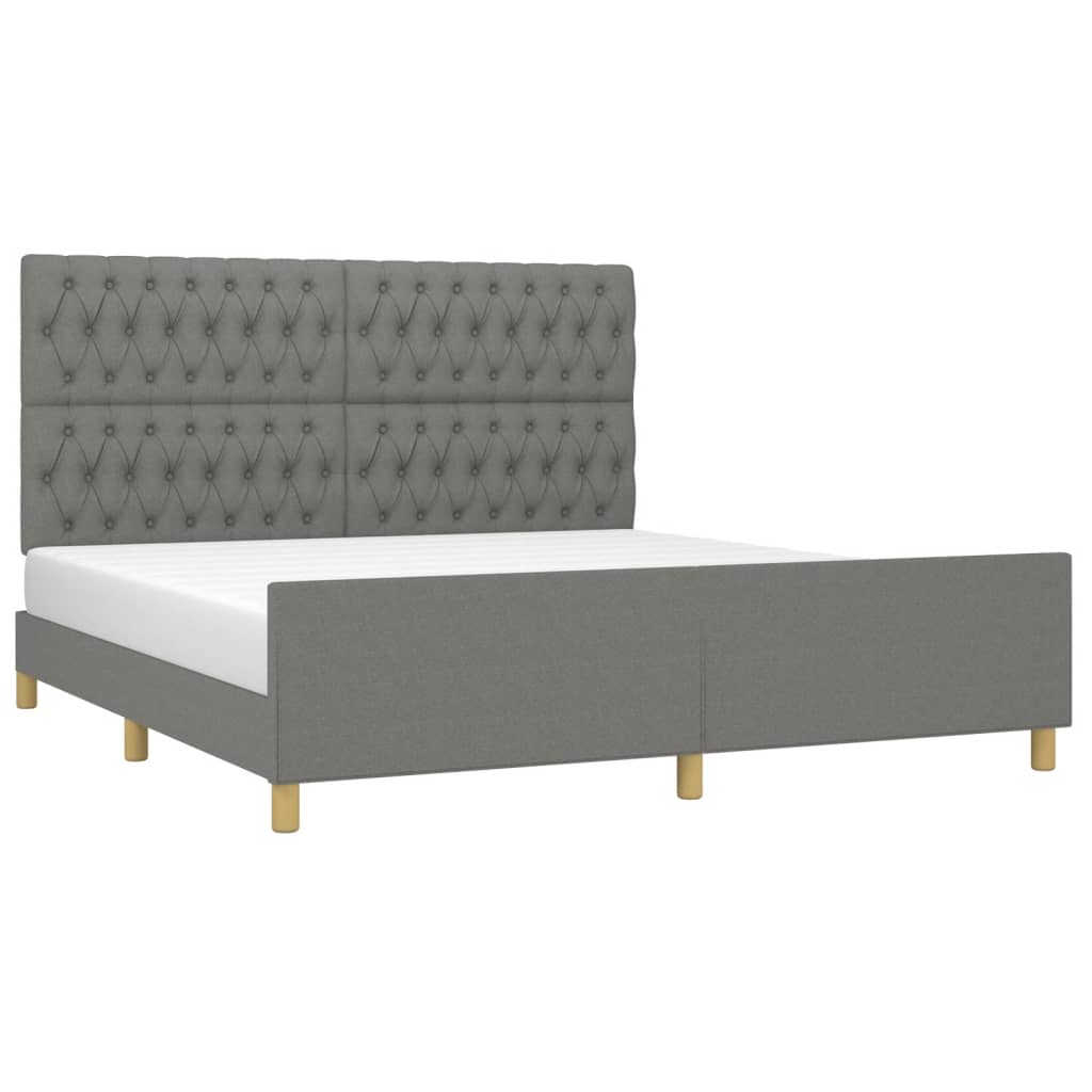 Giroletto senza Materasso Grigio Scuro 180x200 cm Tessuto - homemem39