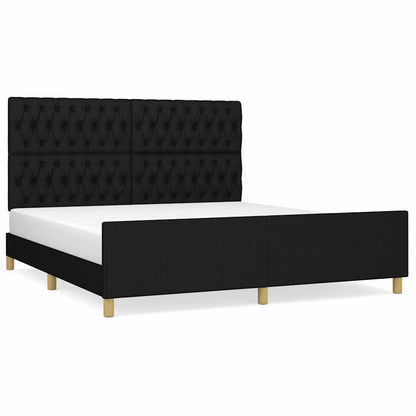Giroletto senza Materasso Nero 180x200 cm in Tessuto