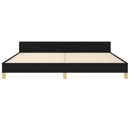Giroletto con Testiera Nero 200x200 cm in Tessuto