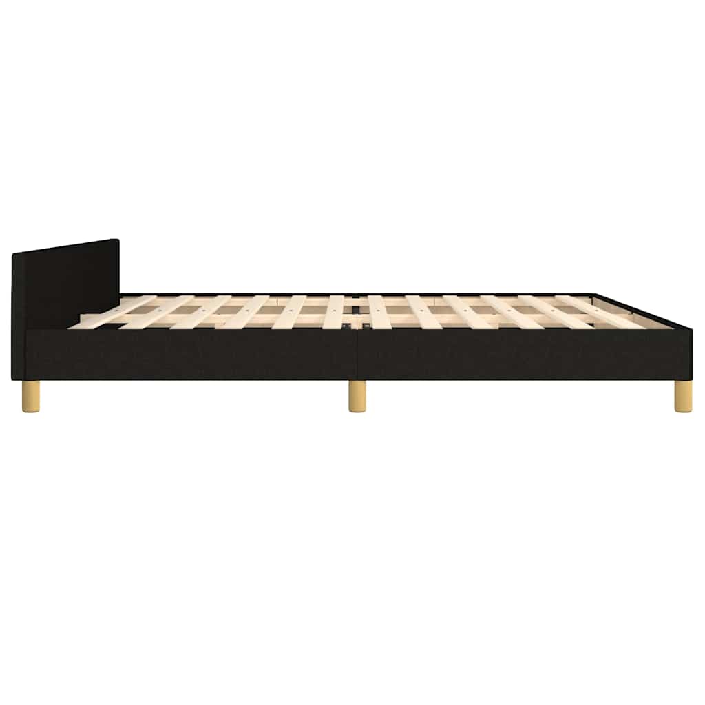 Giroletto con Testiera Nero 200x200 cm in Tessuto