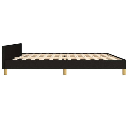 Giroletto con Testiera Nero 200x200 cm in Tessuto