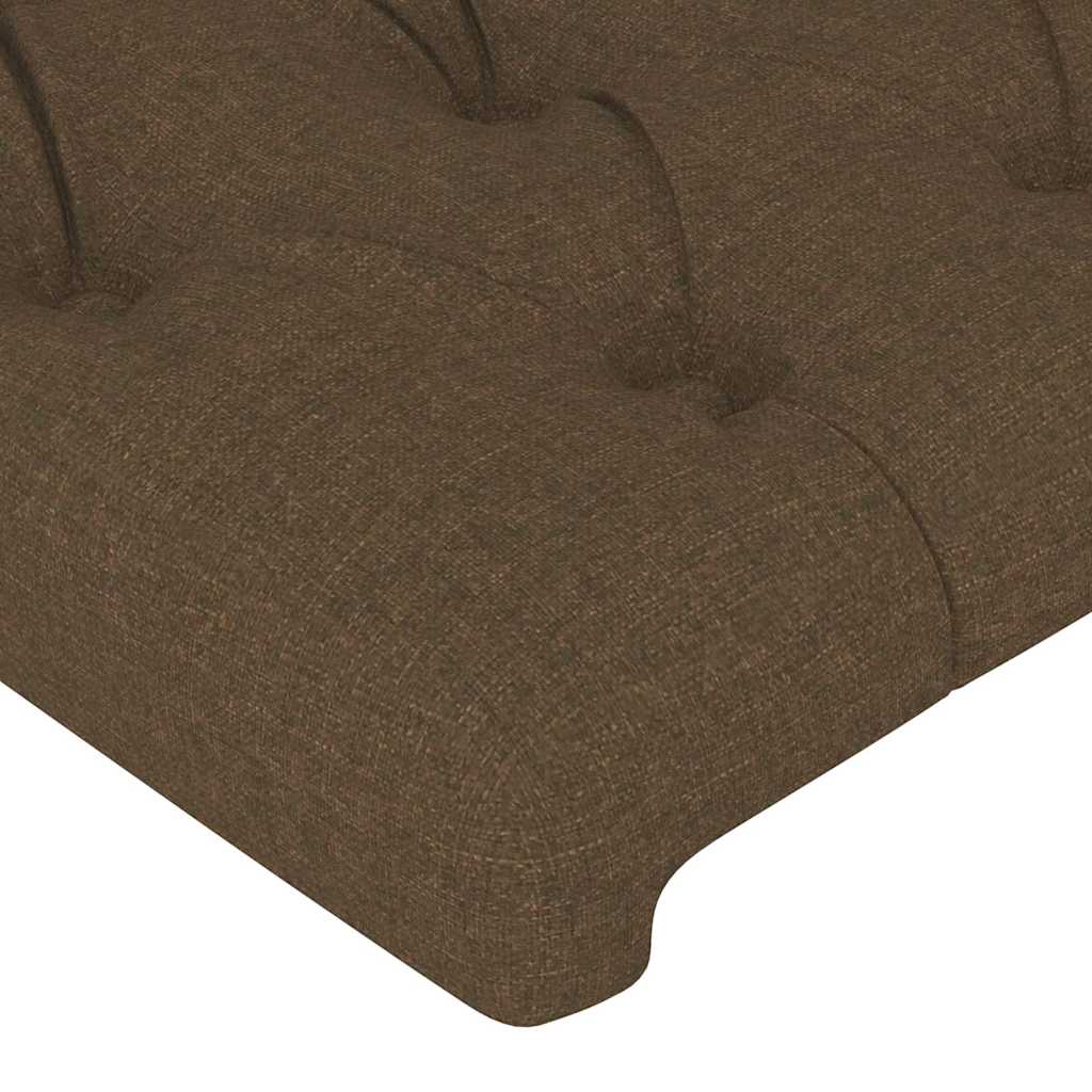 Giroletto con Testiera Marrone Scuro 200x200 cm in Tessuto