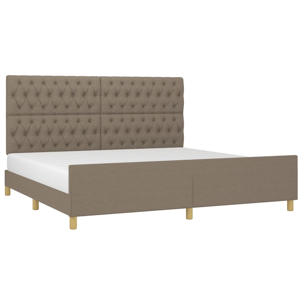 Giroletto con Testiera Grigio Tortora 200x200 cm in Tessuto | homemem39