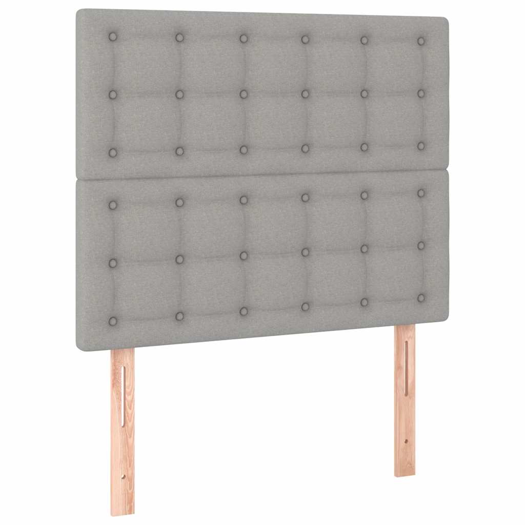 Giroletto con Testiera Grigio Chiaro 80x200 cm in Tessuto