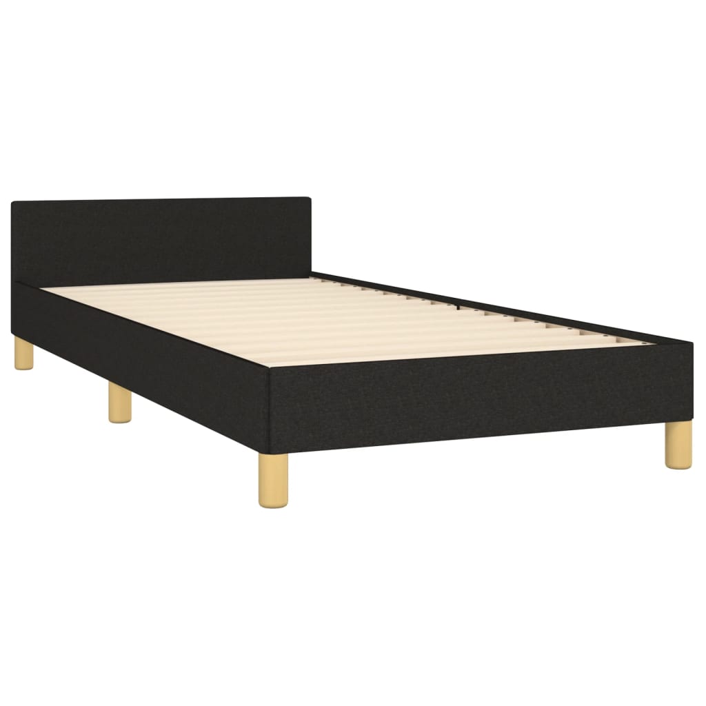 Bed frame with Black Headboard 80x200 cm in Fabric