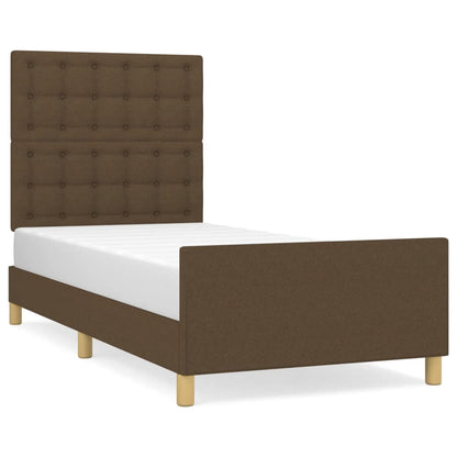 Giroletto con Testiera Marrone Scuro 80x200 cm in Tessuto | homemem39