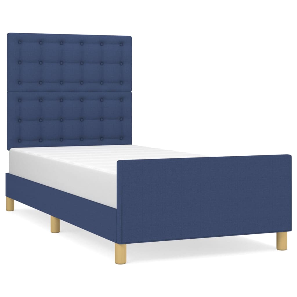 Giroletto con Testiera Blu 80x200 cm in Tessuto | homemem39