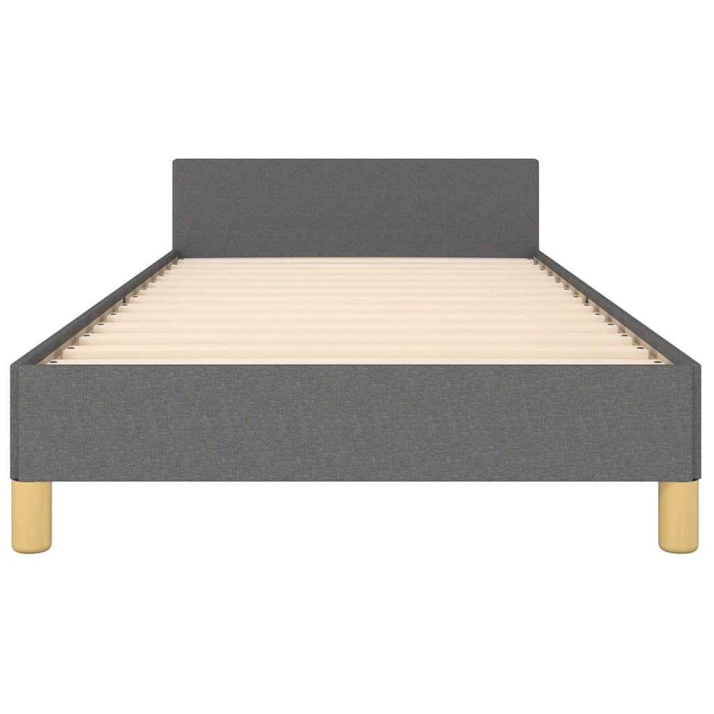 Giroletto con Testiera Grigio Scuro 90x190 cm in Tessuto