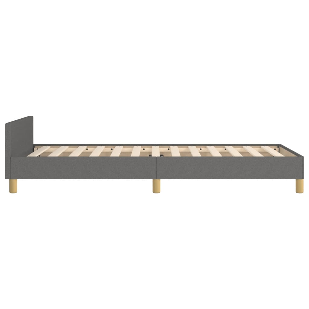 Giroletto con Testiera Grigio Scuro 90x190 cm in Tessuto | homemem39