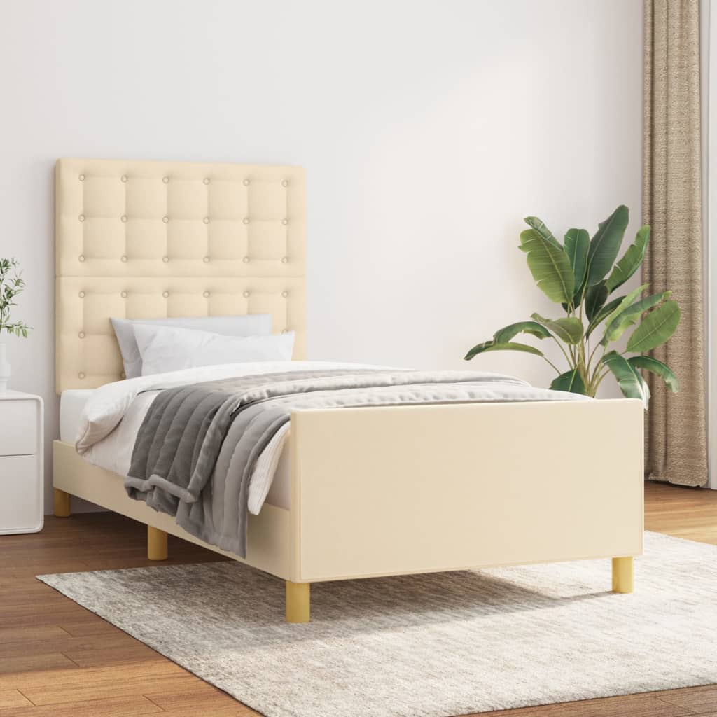 Giroletto senza Materasso Crema 90x200 cm in Tessuto | homemem39