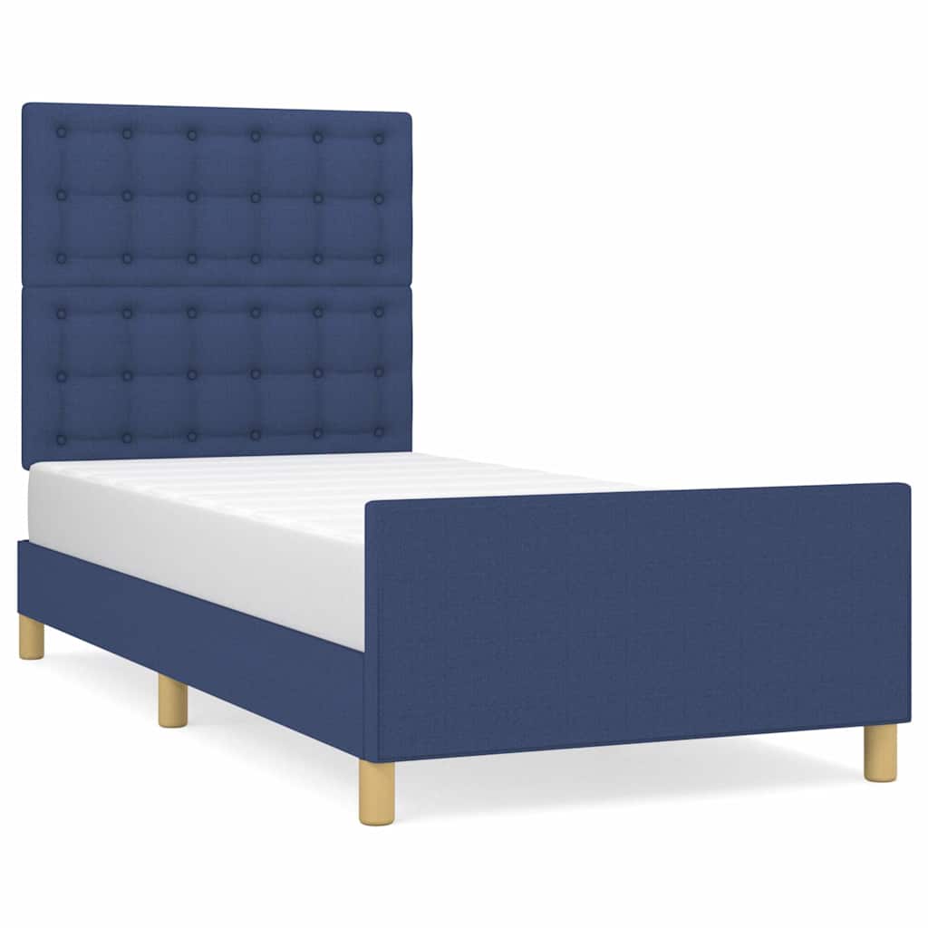 Giroletto senza Materasso Blu 90x200 cm in Tessuto