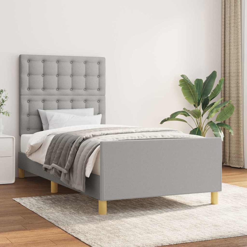 Giroletto senza Materasso Grigio Chiaro 100x200 cm Tessuto