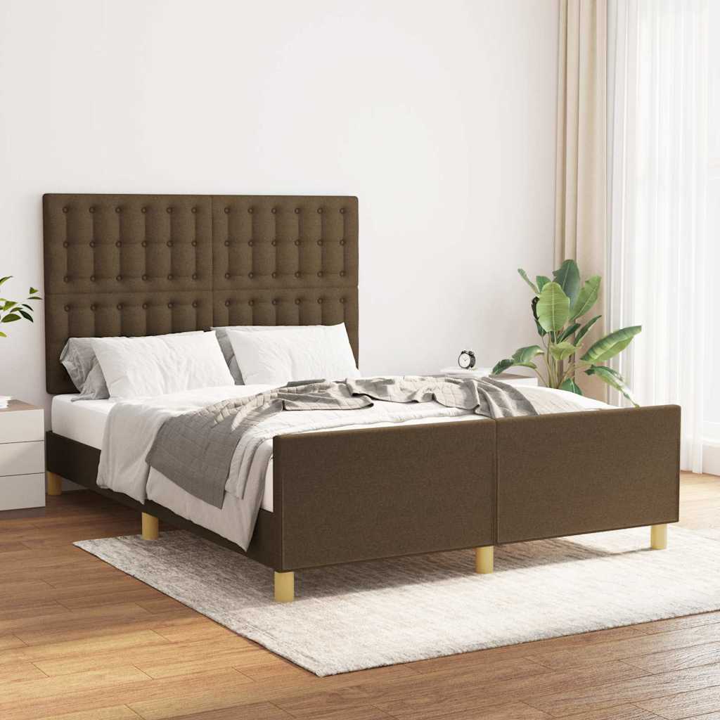 Giroletto senza Materasso Marrone Scuro 140x190 cm Tessuto