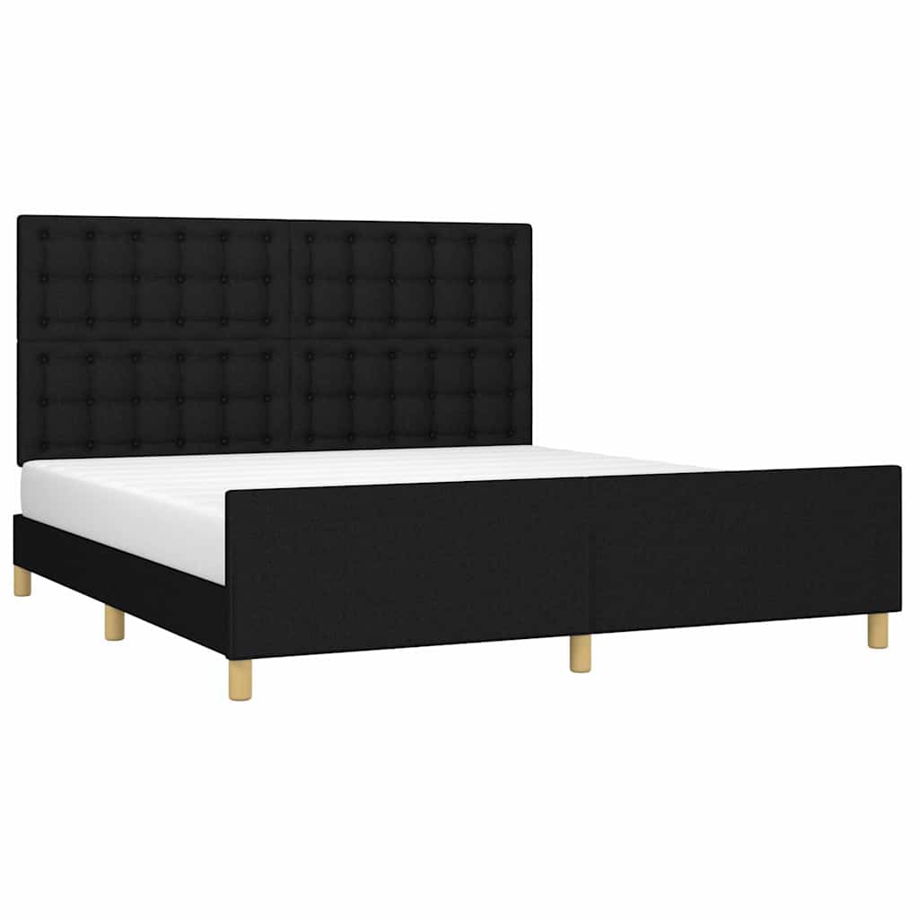 Giroletto senza Materasso Nero 160x200 cm in Tessuto
