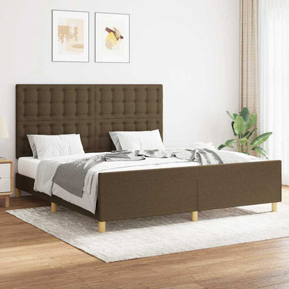 Giroletto senza Materasso Marrone Scuro 160x200 cm Tessuto