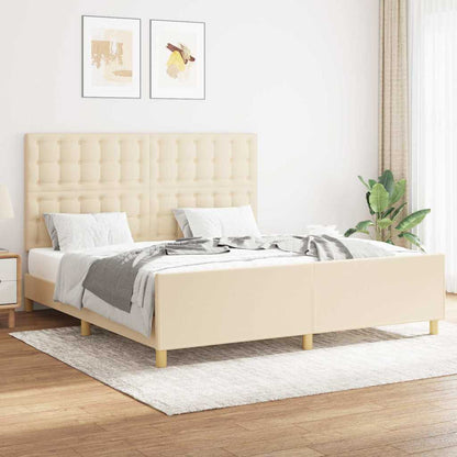 Giroletto senza Materasso Crema 160x200 cm in Tessuto