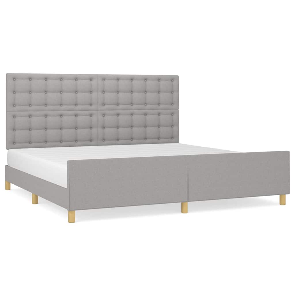Giroletto senza Materasso Grigio Chiaro 200x200 cm Tessuto