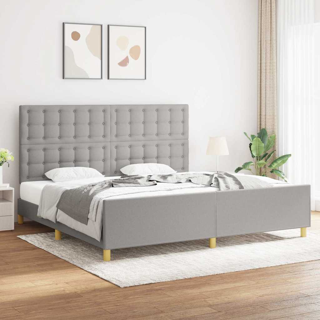 Giroletto senza Materasso Grigio Chiaro 200x200 cm Tessuto