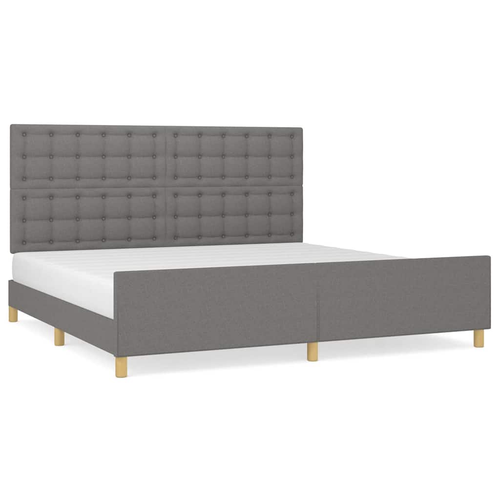 Giroletto senza Materasso Grigio Scuro 200x200 cm Tessuto