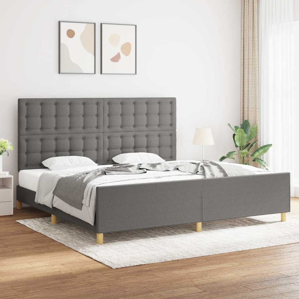 Giroletto senza Materasso Grigio Scuro 200x200 cm Tessuto