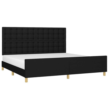 Giroletto senza Materasso Nero 200x200 cm in Tessuto