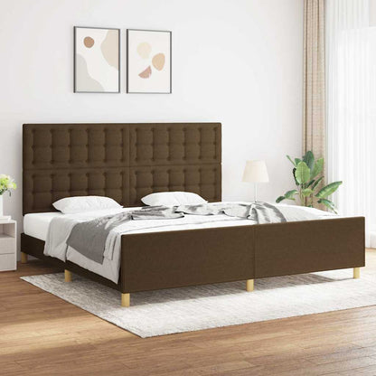 Giroletto senza Materasso Marrone Scuro 200x200 cm in Tessuto