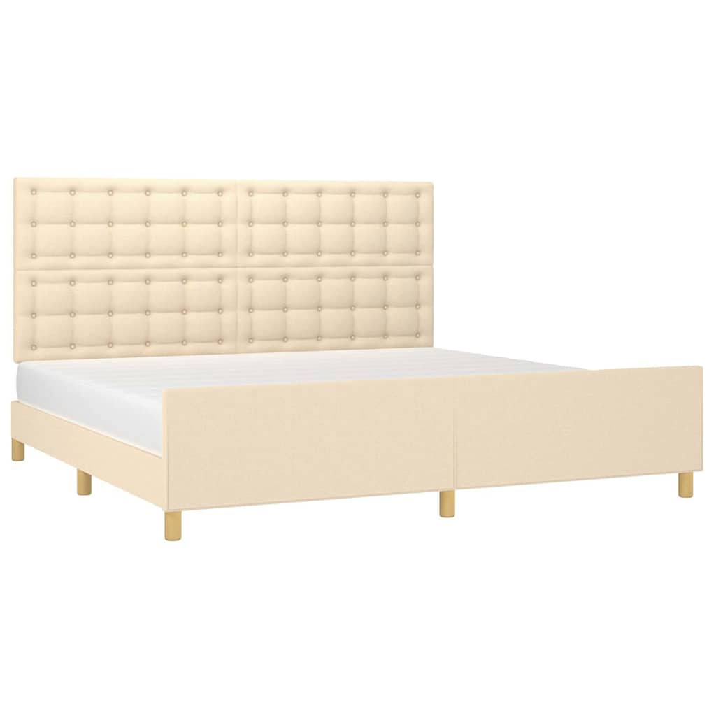 Giroletto senza Materasso Crema 200x200 cm in Tessuto