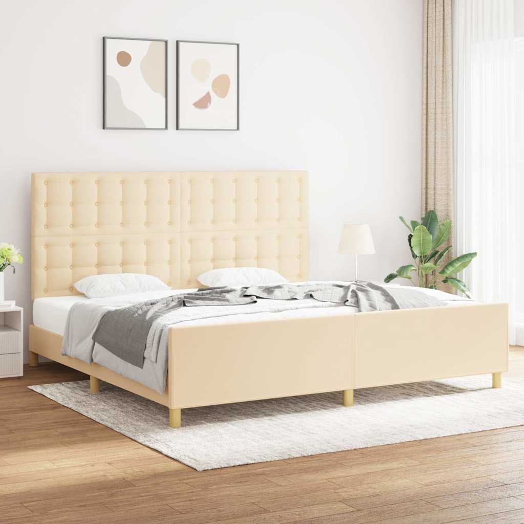 Giroletto senza Materasso Crema 200x200 cm in Tessuto