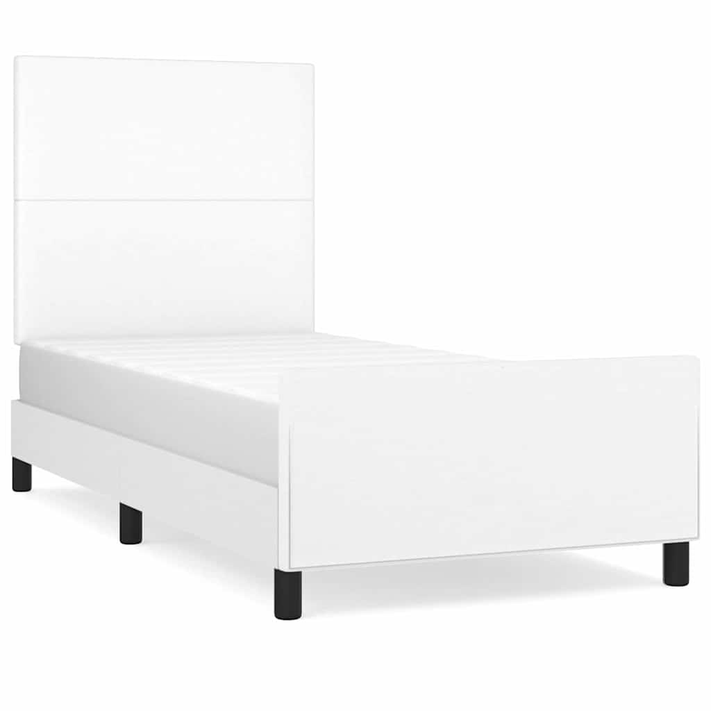 Giroletto con Testiera Bianco 80x200 cm in Similpelle