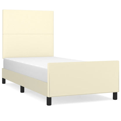 Giroletto con Testiera Crema 100x200 cm in Similpelle | homemem39