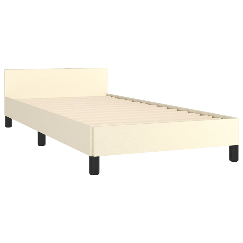 Giroletto con Testiera Crema 100x200 cm in Similpelle | homemem39