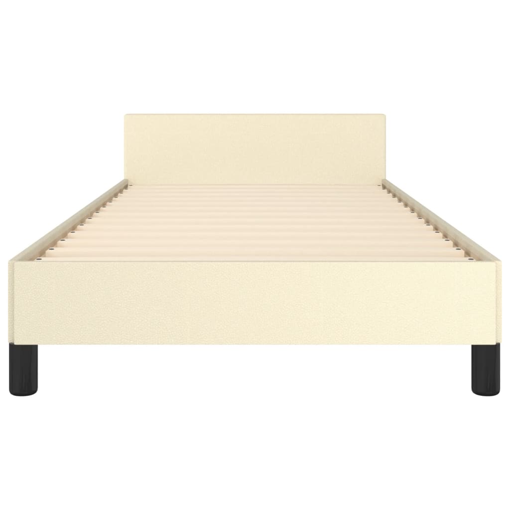 Giroletto con Testiera Crema 100x200 cm in Similpelle | homemem39