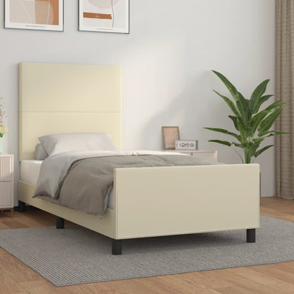 Giroletto con Testiera Crema 100x200 cm in Similpelle | homemem39