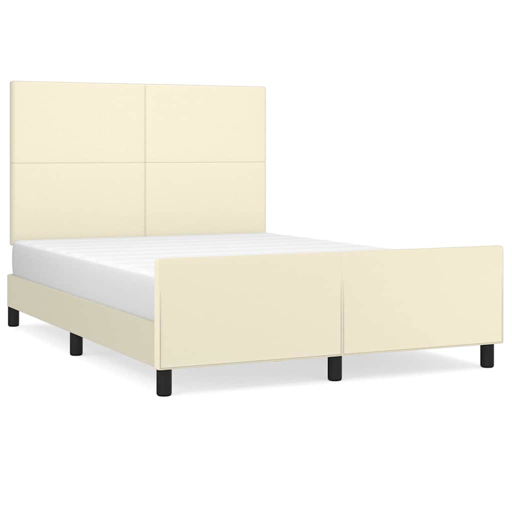 Giroletto con Testiera Crema 140x190 cm in Similpelle