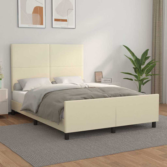 Giroletto con Testiera Crema 140x190 cm in Similpelle