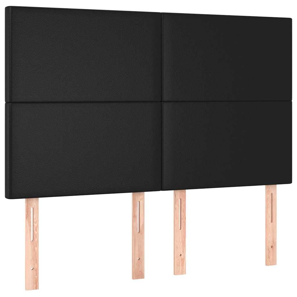 Giroletto con Testiera Nero 140x200 cm in Similpelle