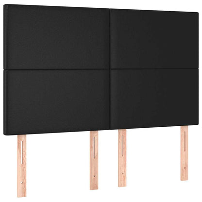 Giroletto con Testiera Nero 140x200 cm in Similpelle