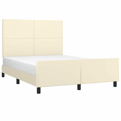 Giroletto con Testiera Crema 140x200 cm in Similpelle