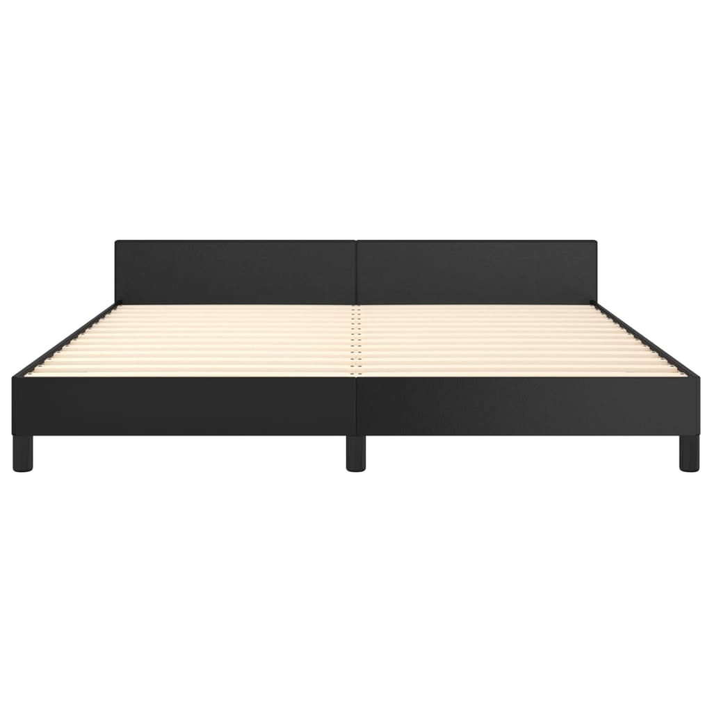 Giroletto con Testiera Nero 180x200 cm in Similpelle | homemem39