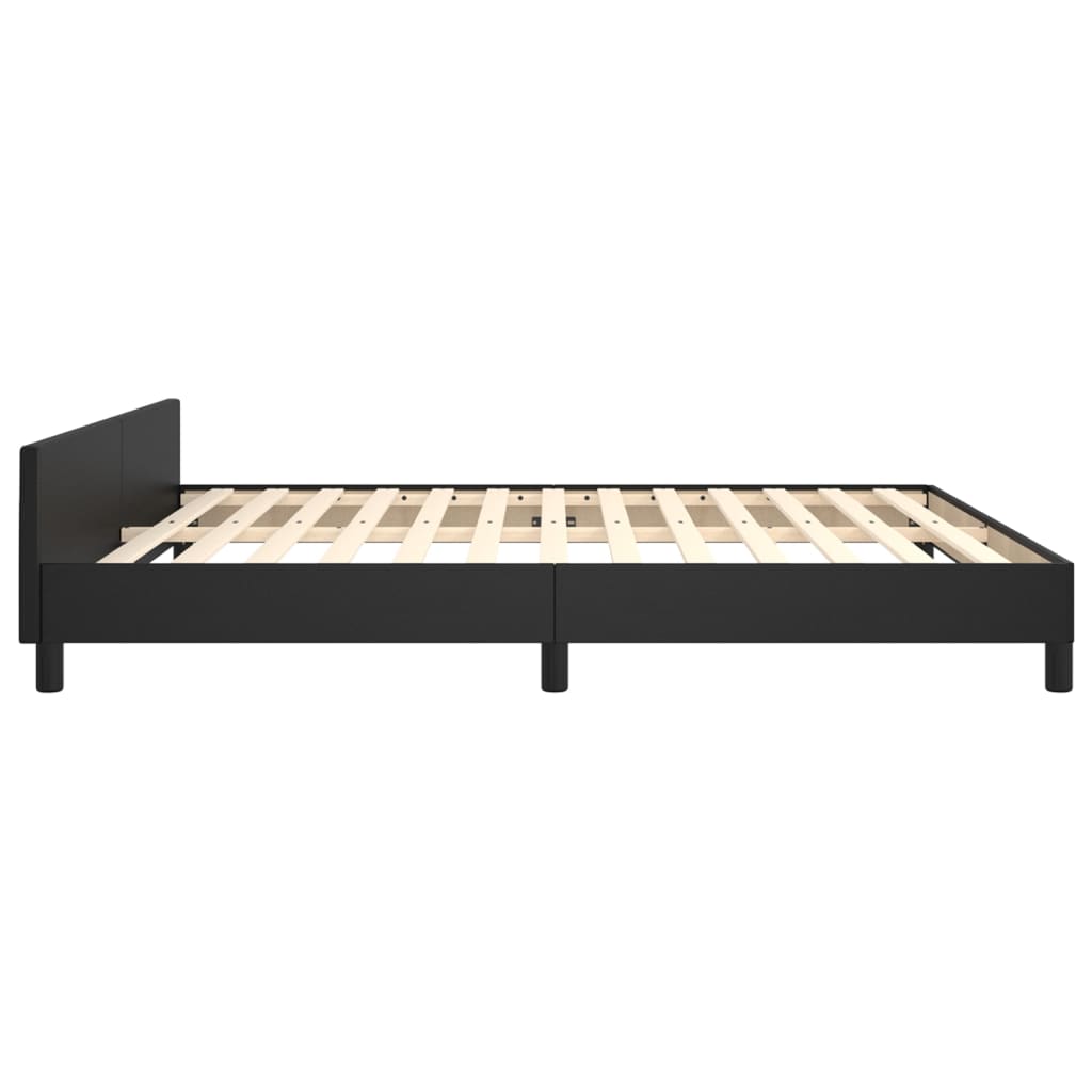 Giroletto con Testiera Nero 180x200 cm in Similpelle | homemem39