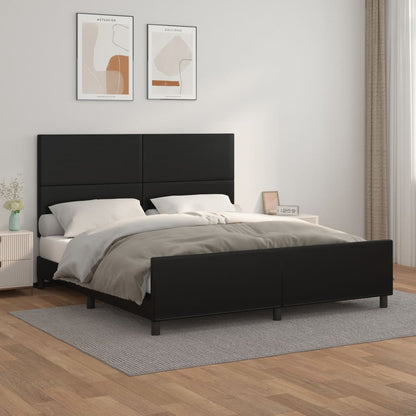 Giroletto con Testiera Nero 180x200 cm in Similpelle | homemem39