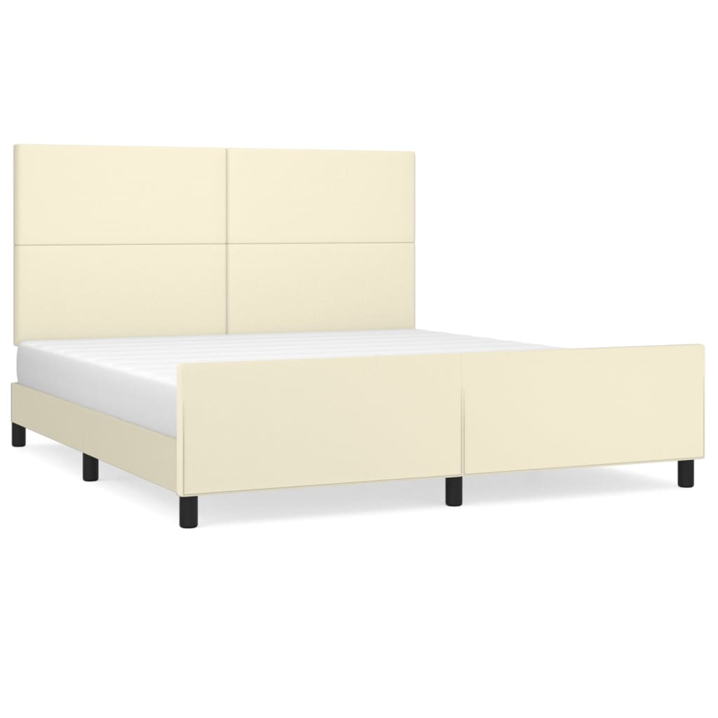 Giroletto con Testiera Crema 180x200 cm in Similpelle | homemem39