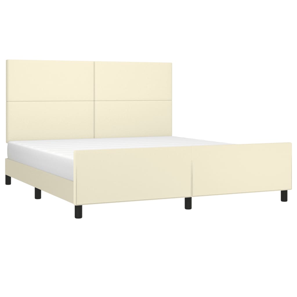Giroletto con Testiera Crema 180x200 cm in Similpelle | homemem39
